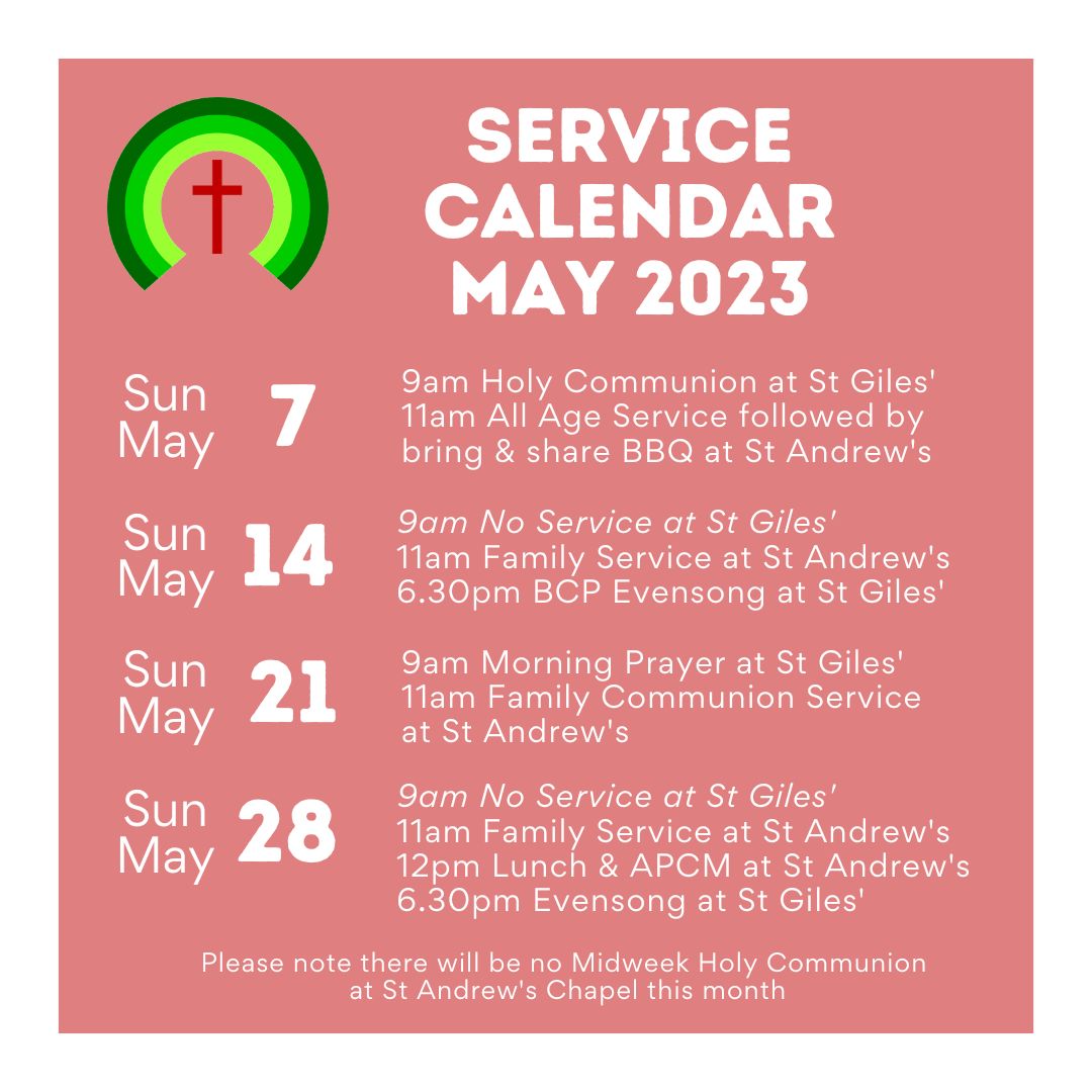 Service Calendar May 2023